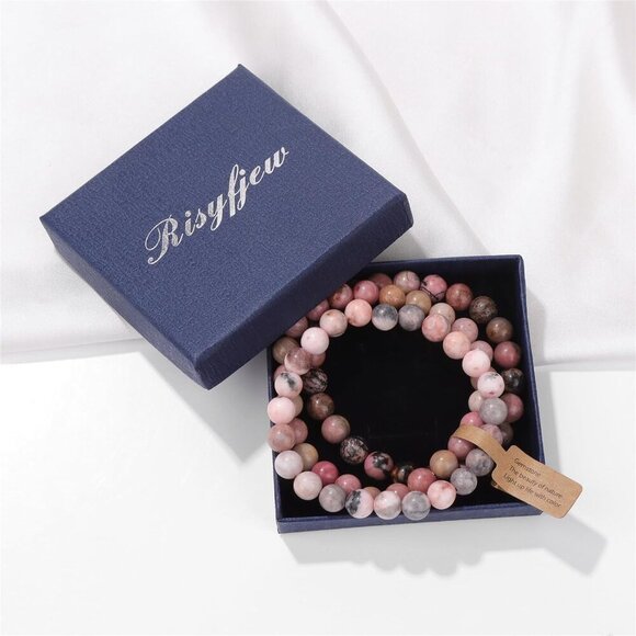 3 PCS Healing Crystal Bracelets for Women 8mm Natural Stone Beaded Stretch - Picture 6 of 6